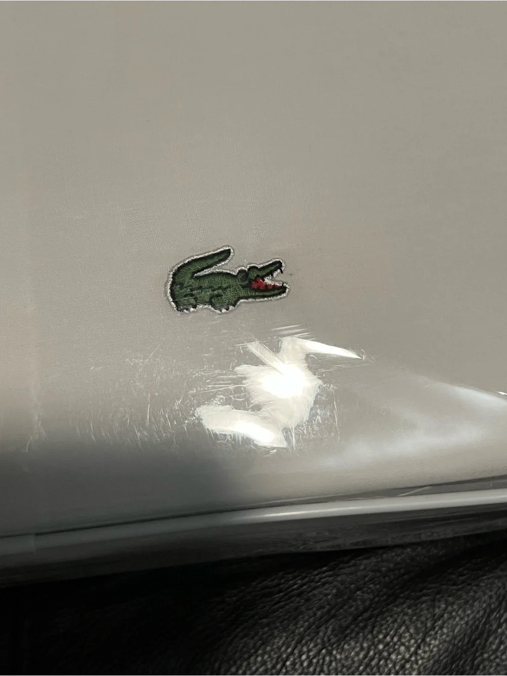 Lacoste White Queen Cotton Percale Sheet Set with Embroidered Croc